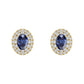 Luxury 14K Yellow Gold Earrings With Oval Sapphire And Round Diamond Accents. A Classic And Elegant 1.88Ct Fine Jewelry Design For Her.