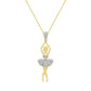 LADIES PENDANT WITH CHAIN 0.10CT ROUND DIAMOND 10K YELLOW GOLD