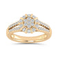 LADIES RING 0.50CT ROUND DIAMOND 10K YELLOW GOLD