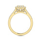 LADIES RING 1.00CT ROUND/BAGUETTE DIAMOND 10K YELLOW GOLD