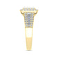LADIES RING 1.00CT ROUND/BAGUETTE DIAMOND 10K YELLOW GOLD