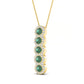 LADIES PENDANT WITH CHAIN 1.80CT ROUND/GREEN EMERALD ROUND DIAMOND 14K YELLOW GOLD