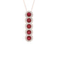 LADIES PENDANT 1.80CT ROUND/RUBY ROUND DIAMOND 14K ROSE GOLD (ROUND RUBY 1.40CT)