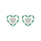 LADIES EARRING 0.50CT ROUND/GREEN EMERALD BAGUETTE DIAMOND 14K YELLOW GOLD (GREEN EMERALD BAGUETTE 0.32CT)