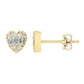 LADIES EARRINGS 0.25CT ROUND/BAGUETTE DIAMOND 14K YELLOW GOLD