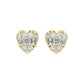 LADIES EARRINGS 0.25CT ROUND/BAGUETTE DIAMOND 14K YELLOW GOLD