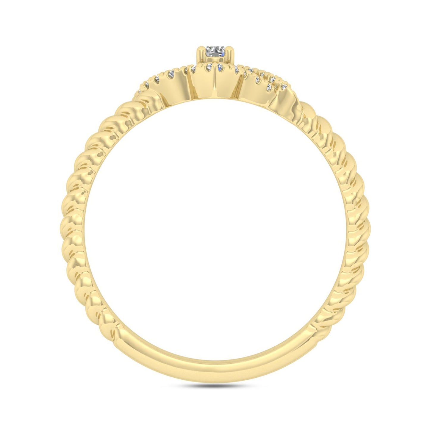 LADIES RING 0.15CT ROUND DIAMOND 10K YELLOW GOLD