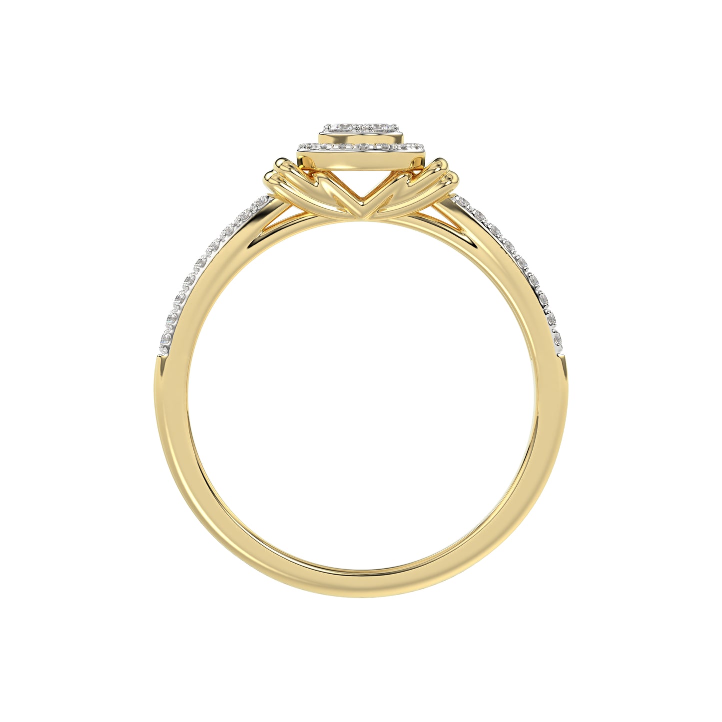 LADIES RING 0.25CT ROUND DIAMOND 10K YELLOW GOLD