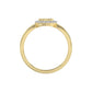 10K Yellow Gold Round Diamond Halo Ring With Nugget Design For Women. A Sparkling And Elegant 0.20 Ct Fine Jewelry Ring Perfect For Gifting.