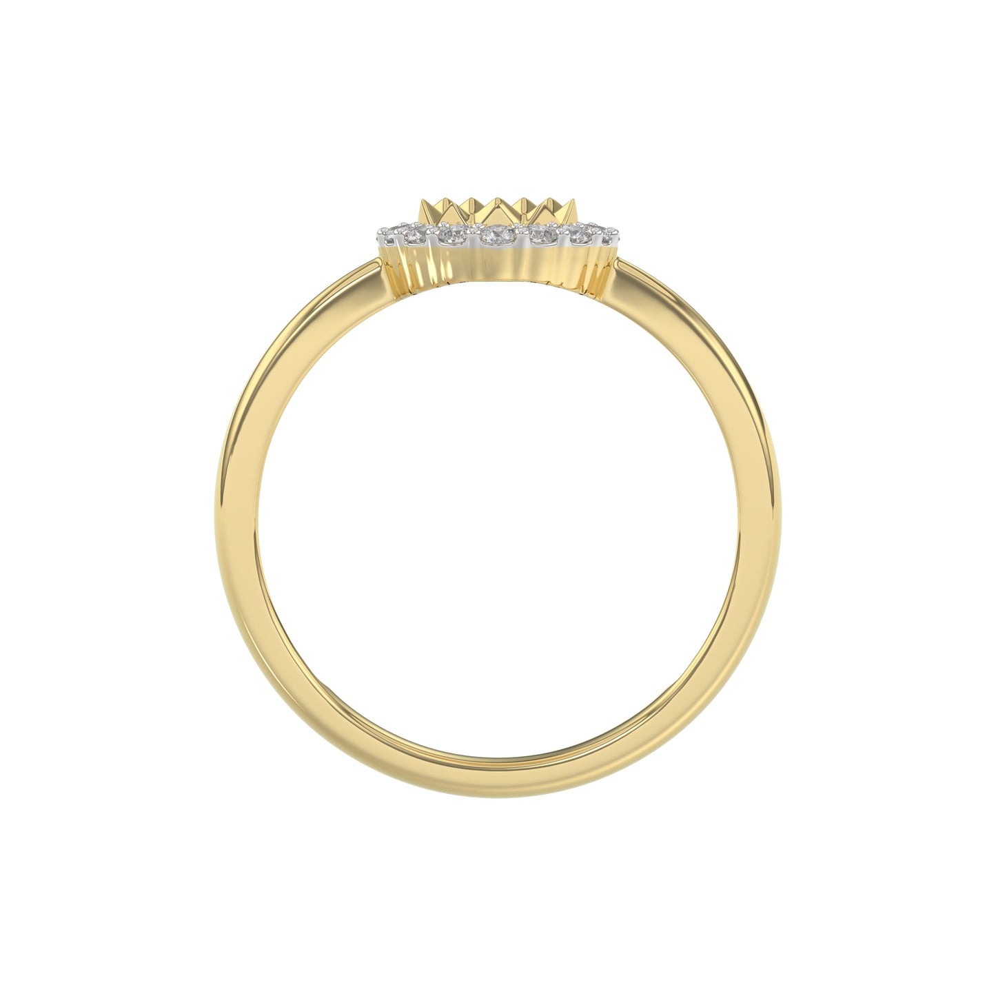 10K Yellow Gold Round Diamond Halo Ring With Nugget Design For Women. A Sparkling And Elegant 0.20 Ct Fine Jewelry Ring Perfect For Gifting.