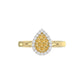 10K Yellow Gold Round Diamond Halo Ring With Nugget Design For Women. A Sparkling And Elegant 0.20 Ct Fine Jewelry Ring Perfect For Gifting.