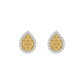 10K Yellow Gold 0.20Ct Ladies Halo Earrings With Nugget Design And Round Diamond Sparkle. A Modern Fine Jewelry Piece Ideal For Gifting Or Daily Wear.