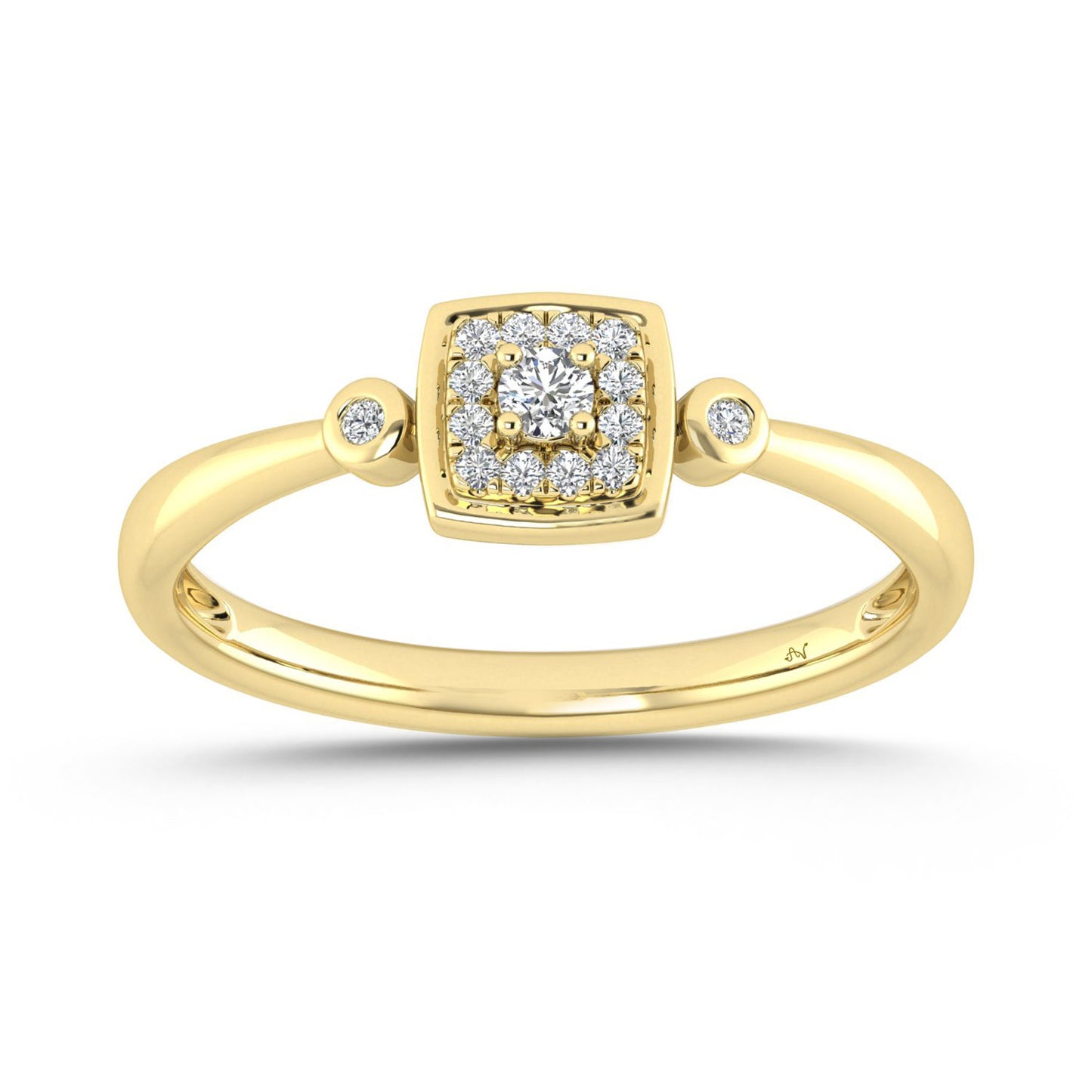 LADIES RING 0.10CT ROUND DIAMOND 10K YELLOW GOLD