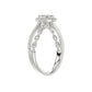 Adies 0.25Ct Round Diamond Sterling Silver White Promise Ring � Halo Oval Design With Split Shank, Elegant Women�S Jewelry