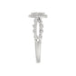 Adies 0.25Ct Round Diamond Sterling Silver White Promise Ring � Halo Oval Design With Split Shank, Elegant Women�S Jewelry