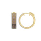 LADIES HOOPS EARRING 1.50CT ROUND/ROUND DARK BROWN DIAMOND 14K YELLOW GOLD