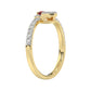LADIES RING 0.62CT ROUND/RUBY PEAR DIAMOND 14K YELLOW GOLD (CENTER STONE 0.62CT RUBY PEAR DIAMOND)
