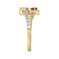 LADIES RING 0.62CT ROUND/RUBY PEAR DIAMOND 14K YELLOW GOLD (CENTER STONE 0.62CT RUBY PEAR DIAMOND)