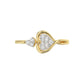LADIES RING 0.15CT ROUND/BAGUETTE DIAMOND 10K YELLOW GOLD