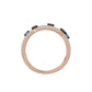 LADIES BAND 0.75CT ROUND/ROUND BLUE/DARK BROWN DIAMOND 14K ROSE GOLD