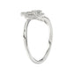 Elegant Ladies Heart Ring 0.15Ct Round Diamond Sterling Silver White Romantic Promise Jewelry For Women