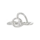 Elegant Ladies Heart Ring 0.15Ct Round Diamond Sterling Silver White Romantic Promise Jewelry For Women