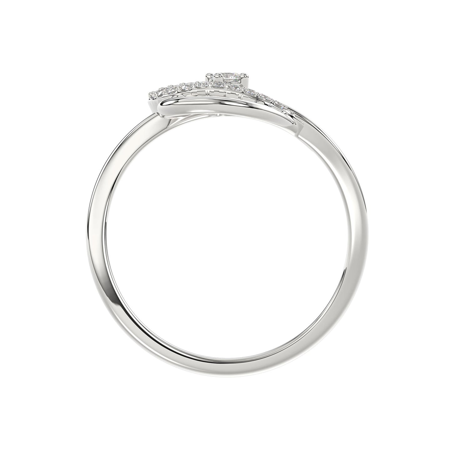 Ladies Elysian Heart Ring 0.15Ct Round Diamond Sterling Silver White – Romantic Fine Jewelry For Women