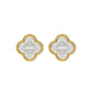LADIES EARRING 0.25CT ROUND/BAGUETTE DIAMOND 10K YELLOW GOLD
