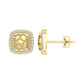 �Ladies Nugget Halo Fashion Earrings 0.25Ct Round Diamond 10K Yellow Gold � Fashionable Women�S Jewelry Gift