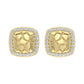 “Ladies Nugget Halo Fashion Earrings 0.25Ct Round Diamond 10K Yellow Gold – Fashionable Women’S Jewelry Gift