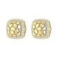 “Ladies Nugget Halo Fashion Earrings 0.25Ct Round Diamond 10K Yellow Gold – Fashionable Women’S Jewelry Gift