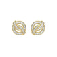 LADIES EARRING 0.20CT ROUND/BAGUETTE DIAMOND 10K YELLOW GOLD