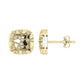 “Ladies Nugget-Fashion Earrings 0.15Ct Round Diamond 10K Yellow Gold – Elegant Women’S Fashion Jewelry Gift