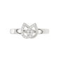 Ladies Lucky Horseshoe Fashion Ring 0.10Ct Round Diamond Sterling Silver White – Double Horseshoe Fashion Jewelry