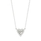 Round Diamond Heart Necklace, 0.10Ct Sterling Silver  Love Necklace, Minimal Heart Charm Pendant For Your Loved One, Girlfriend Gift
