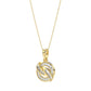 LADIES PENDANT 0.15CT ROUND/BAGUETTE DIAMOND 10K YELLOW GOLD