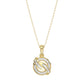 LADIES PENDANT 0.15CT ROUND/BAGUETTE DIAMOND 10K YELLOW GOLD