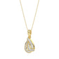 LADIES PENDANT 0.15CT ROUND/BAGUETTE DIAMOND 10K YELLOW GOLD