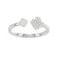 Sterling Silver Diamond Fashion Ring For Women 0.10 Ct Round Cut Elegant Ladies Ring