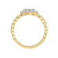 LADIES RING 0.25CT ROUND/BAGUETTE DIAMOND 10K YELLOW GOLD