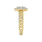 LADIES RING 0.25CT ROUND/BAGUETTE DIAMOND 10K YELLOW GOLD