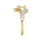 LADIES RING 0.65CT ROUND/BAGUETTE DIAMOND 14K YELLOW GOLD