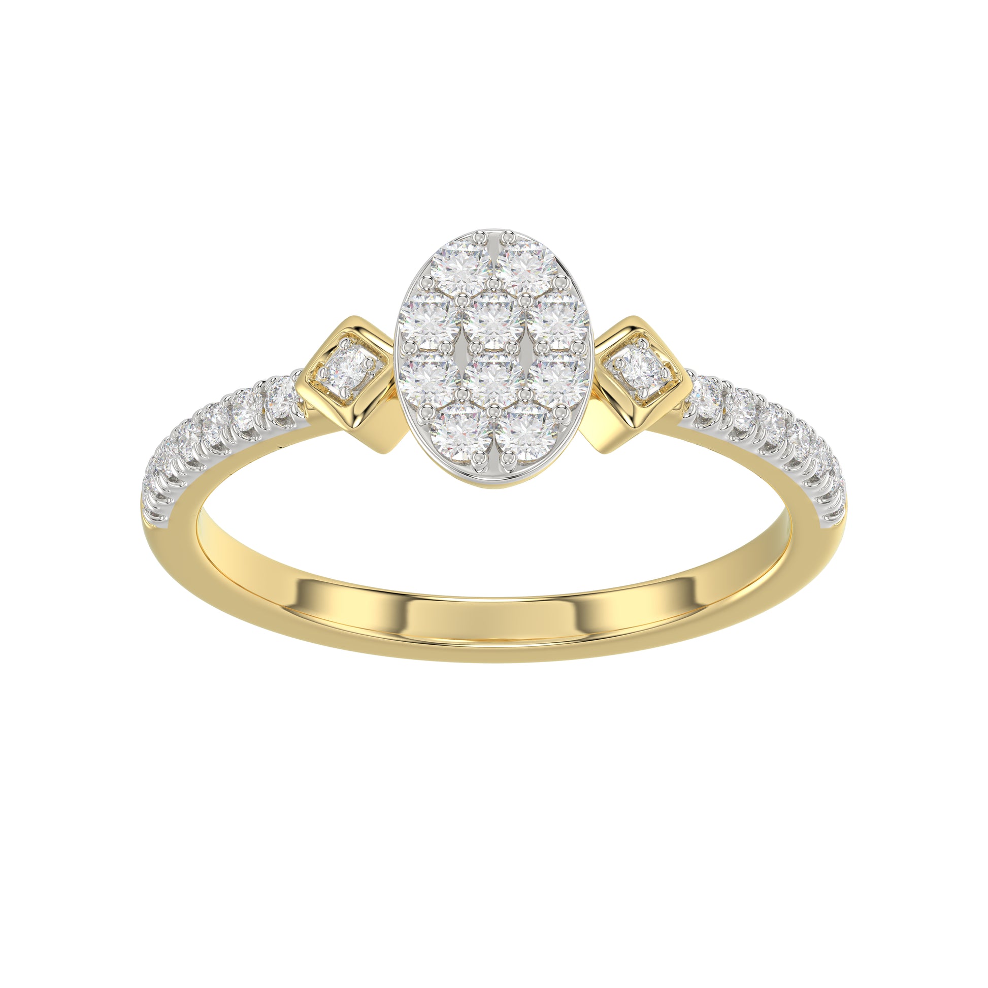 LADIES RING 0.33CT ROUND DIAMOND 10K YELLOW GOLD