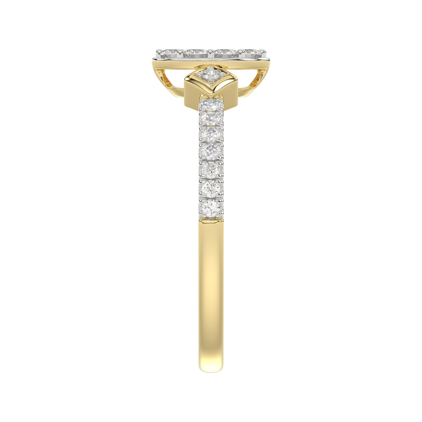LADIES RING 0.33CT ROUND DIAMOND 10K YELLOW GOLD