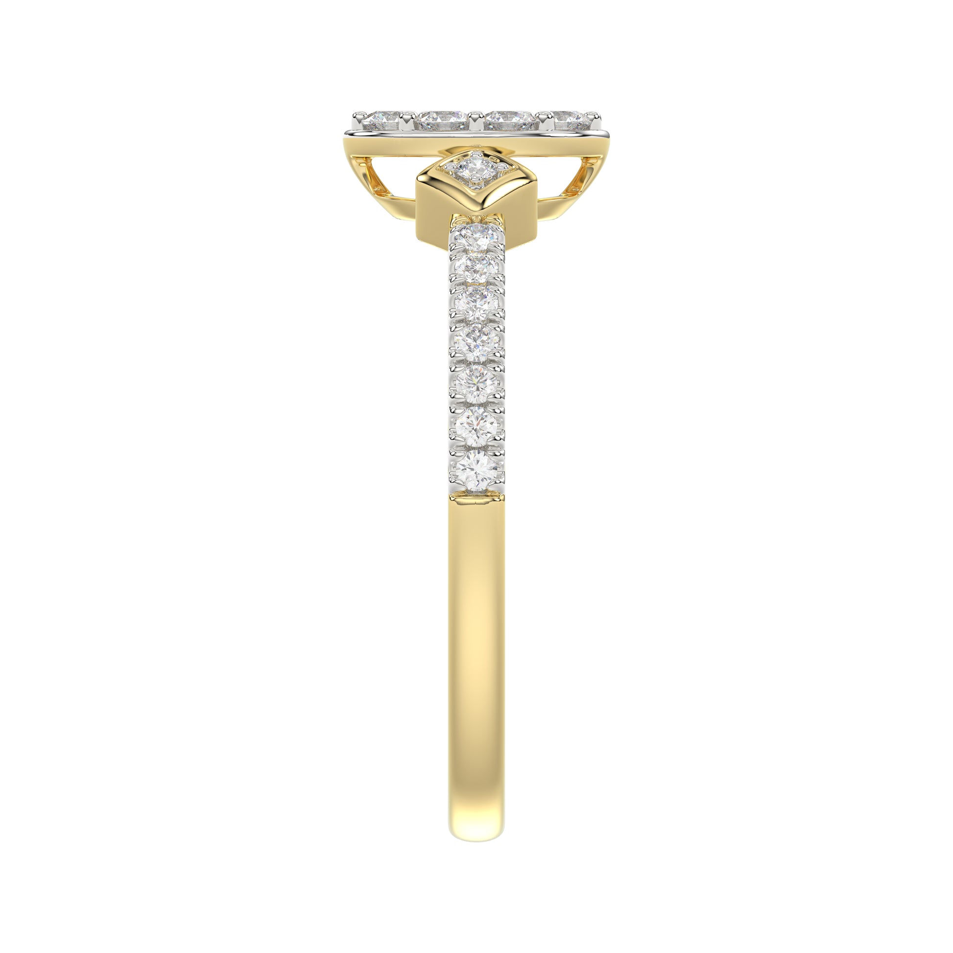 LADIES RING 0.33CT ROUND DIAMOND 10K YELLOW GOLD