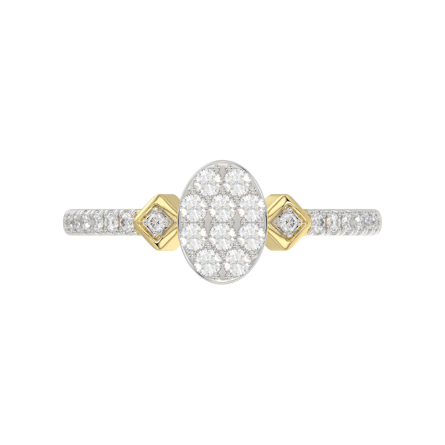 LADIES RING 0.33CT ROUND DIAMOND 10K YELLOW GOLD
