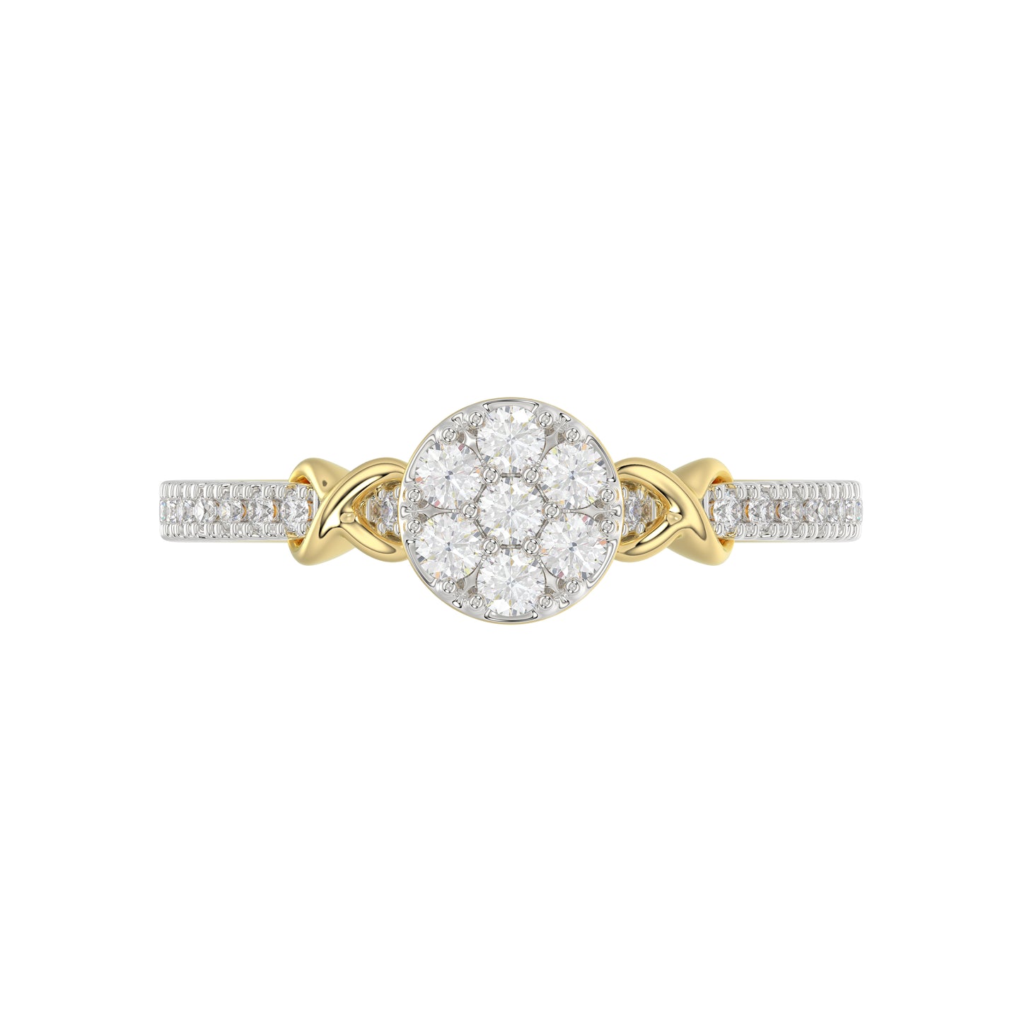 LADIES RING 0.33CT ROUND DIAMOND 10K YELLOW GOLD
