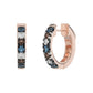 LADIES EARRING 0.50CT ROUND/ROUND BLUE/DARK BROWN DIAMOND 14K ROSE GOLD