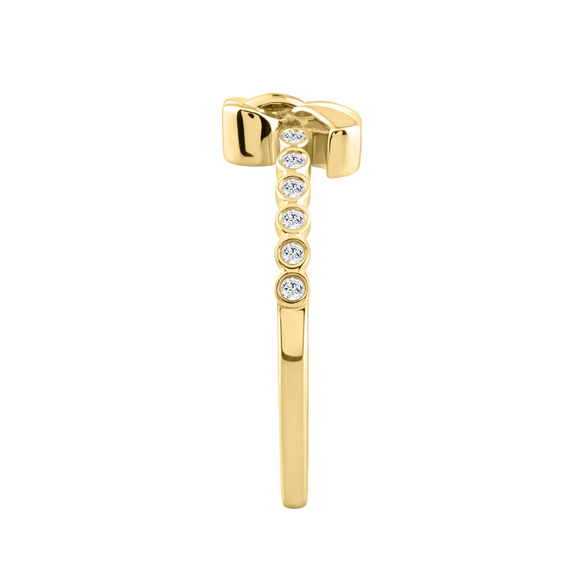 Classic 0.10Ct Round Diamond Ring In Yellow Gold  For Women