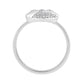 Sterling Silver Ladies Fashion Ring With 0.10Ct Round Diamond Heart Design